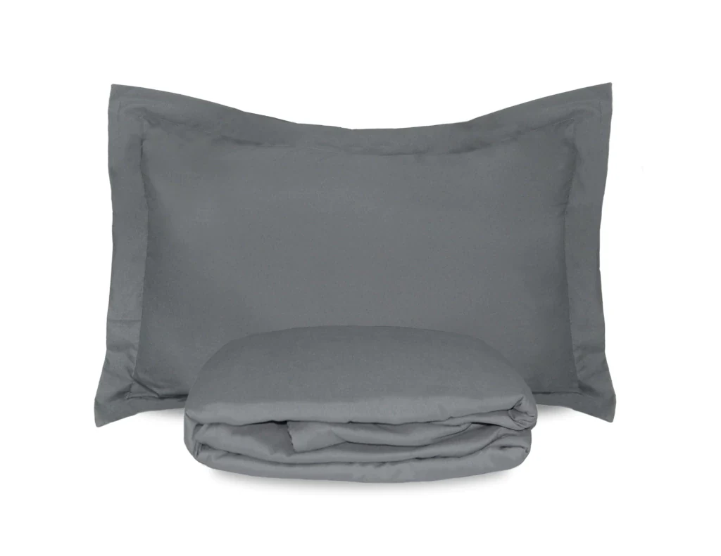 Funda de Edredon Lisa + Funda de Almohada. Medida: Queen 230*240cm Color Gris